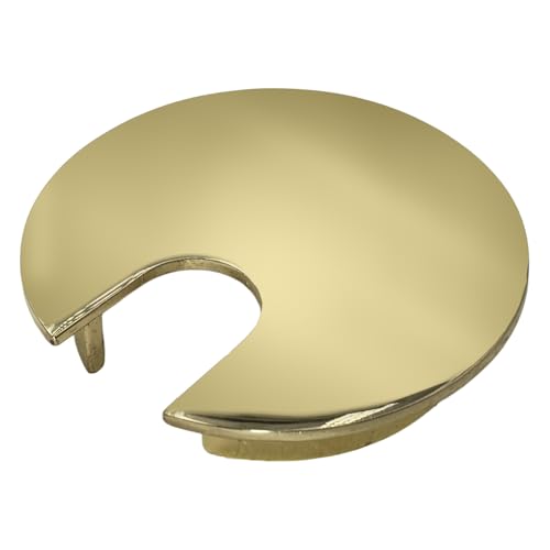 Electriduct 2 Inch Brass Polished Metal Desk Grommet Cable Hole Cover - 1 Unit