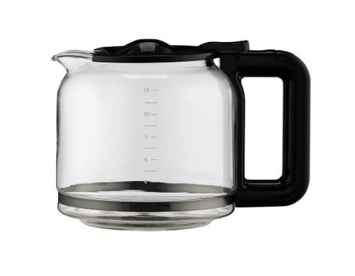 Carafe Replacement for the Cuisinart 12-Cup Glass Coffee Carafe Model DCC-1220BKSWM ONLY - Black Handle/Lid