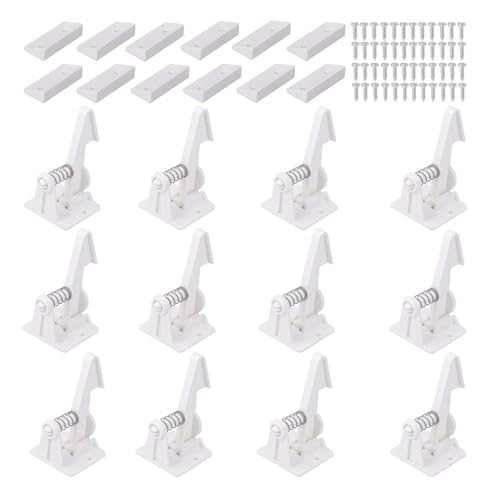 Vmaisi 12 Pack Child Safety Cabinet Locks - No-Drill Easy Install, Includes Screws, Standard