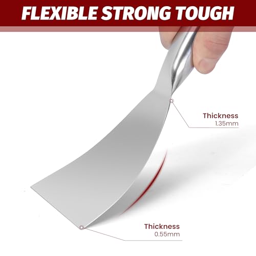 Putty Knife 6 Inch,One Piece Premium Polished All-Stainless Steel Scraper Tool for Drywall Finishing,Professional Grade Putty Blade for Scraping Paint, Taping
