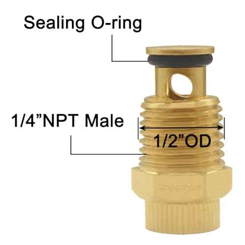 Joywayus 2PCS Brass 1/4" NPT Male Air Compressor Tank Drain Cock External Drain Valve Air Hose Fitting with Knurled Handle