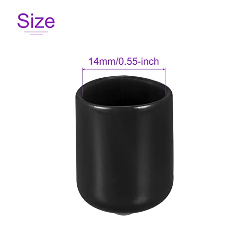 DMiotech 20 Pack 9/16" ID Black Screw Thread Protectors Rubber End Caps Bolt Covers for Screw Bolt Furniture Pipe