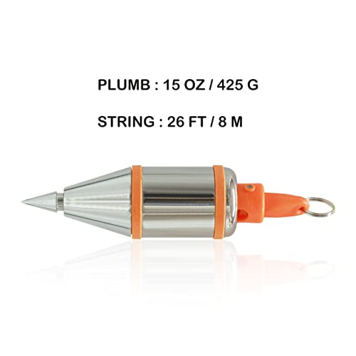 1 PCS Magnetic Plumb Bob Kit - 15 oz(425g) Plum With 26 ft(8m)