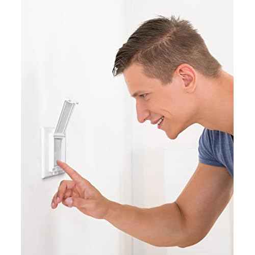 Rocker Light Switch Guard, ILIVABLE Child Proof Switch Plate Cover Prevents Kids or Accidental Turned On/Off Switch While Allowing Access (White, 1 Pack)