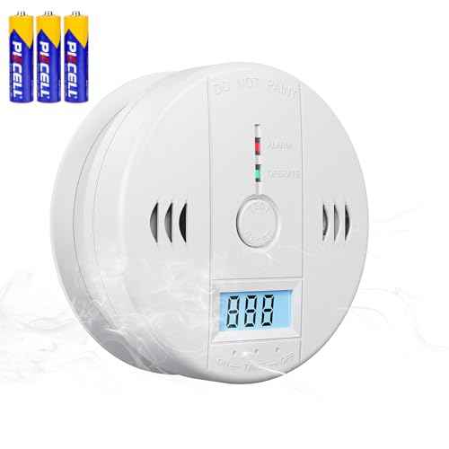 1 Pack Carbon Monoxide Detectors Battery Powered, Carbon Monoxide Alarm with LED Digital Display, CO Alarm with Human Alarm Sounds and Test Button for Home Kitchen Restaurant Hotel Office
