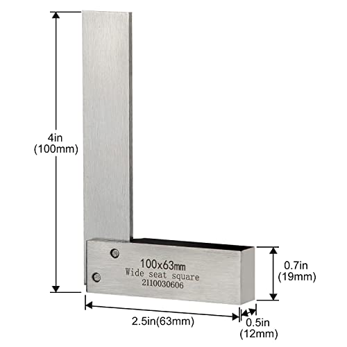 Machinist Square Precision Engineer Wide Seat 90 Right Angle Ground