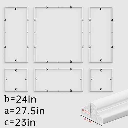 6 Set Premade Peel and Stick Wall Molding Kit, Self Adhesive Accent Wainscoting Panels for Interior Wall Moulding Decor, Ready to Assemble Moulding Trim(Style2)