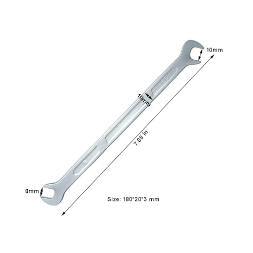 Super Thin Wrench, 8mm x 10mm 45¡Æ Angle Head Double Open-End wrench for Repair (Thickness:3mm)