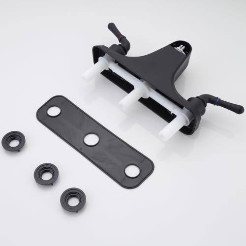 ZephyrJazz Matte Black 8-inch Tub & Shower Faucet Set with Diverter, 2 Handles