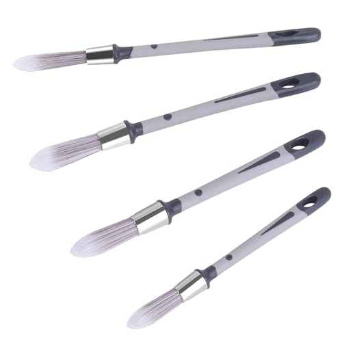 Wesquer Trim Paint Brush Edge Painting Tool for Painting Detail Areas and Small Paint Repairs Small Paint Brushes, Art Application,Sash, Baseboards,House Wall Corners 4pack with 0.45" 0.6" 0.75" 0.8"