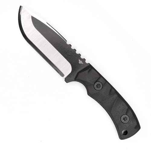 RavenCrest Tactical Blackridge Fixed Blade Knife ? Full Tang D2 Steel ? Blade-Heavy Design ? Stonewashed Finish ? Compact G10 Handle ? Kydex Sheath with Tek Lok