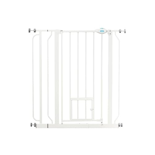 Carlson 36-Inch Extra Tall Walk-Through Dog Gate with Small Pet Door, White, Adjustable 29.5-36.5" Width