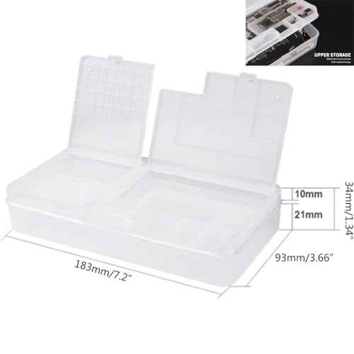 2 Pack Phone Repair Module Organizer Precision Component Storage Case Container Box Compartment Collector For iPhone Tiny Screws Screen Replacement Motherboard IC Chips Screwdriver Tool Parts