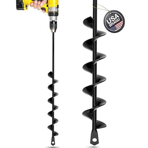 Sproot Garden Auger Drill Bit for Planting 1.6x16.5 Inch - Umbrellas and Fences Auger Post Hole Digger for Gardening and Spiral Bulb Planter Tool ? 3/8 Inch Hex Drive Compatible