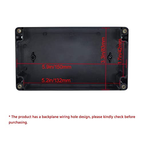 LeMotech 6.2 x 3.5 x 2.4 Inch Waterproof ABS Plastic Junction Box IP65 Black (Pack of 1)