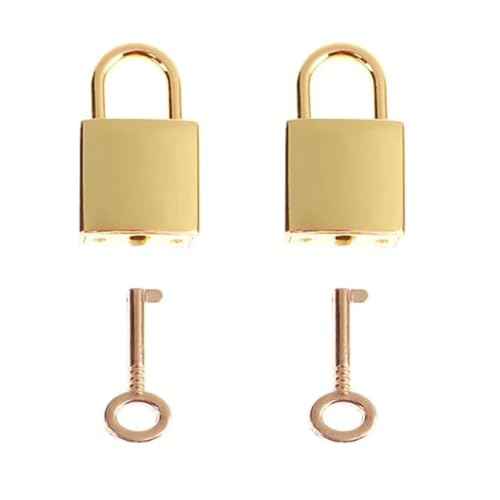 2pcs Vintage Old Antique Style Mini Archaize Padlocks Key Lock with Key for Jewelry Box Storage Box Diary Book(Gold)