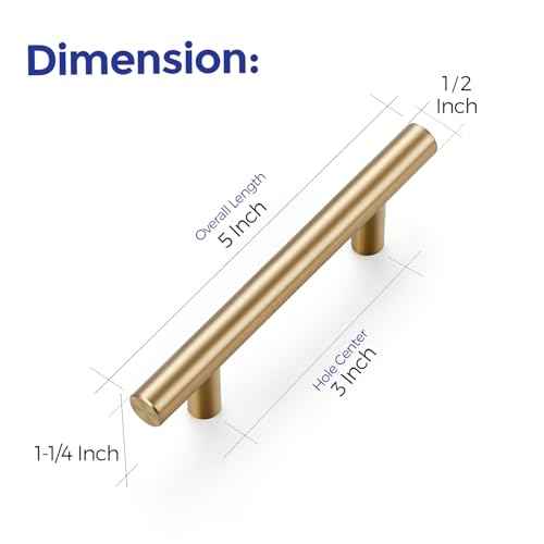 Ravinte 50 Pack 5 Inch Cabinet Pulls Champagne Bronze Stainless Steel Kitchen Drawer Pulls Cabinet Handles 5 InchLength, 3 Inch Hole Center