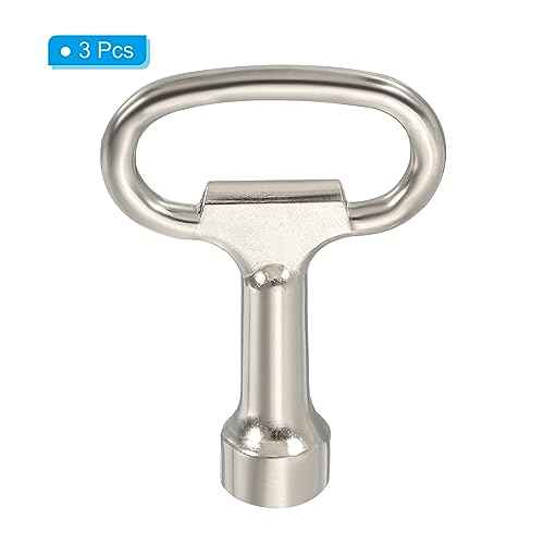 PATIKIL 12.5x7mm Triangle Socket Spanner Key, 3 Pack Electrical Cabinet Gas Water Meter Key for Elevator Lift Door Triangle Panel Lock, Silver