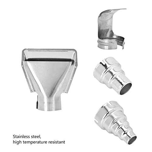 Watris Veiyi Heat Gun Nozzles Kit, 4PCS Hot Air Gun Attachments, Stainless Steel Reflector Nozzle Soldering Station Nozzle Tool