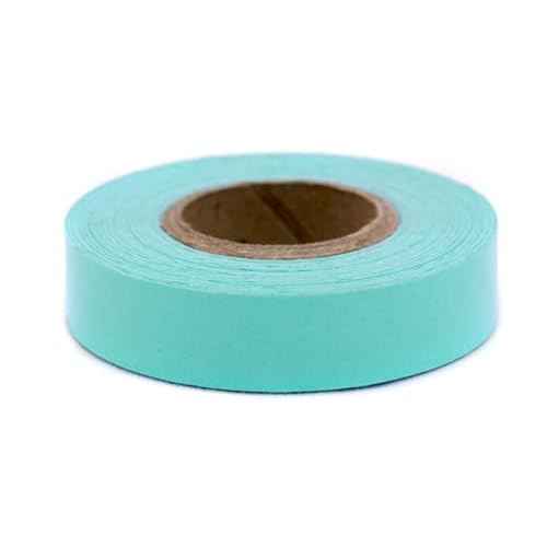 ChromaLabel 1/2 Inch Colored Masking Tape, Ideal for Kids Clean Remove Labeling Tape, 500 Inch Roll (13.88 Yards), Aqua