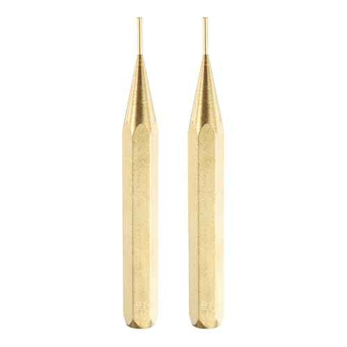 HARFINGTON 2pcs Brass Punch 1/16" Non-marring Drive Pin Punch Cylindrical Alignment Punches for Watch Repair Jewelry and Craft