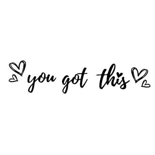 PLIGREAT You Got This Quotes Wall Stickers, Peel and Stick Wall Decals, Removable Vinyl Art Letters Walls Sticker for Bedroom Living Room Home Office Decorations Indoor Window Art Decor