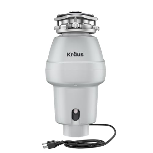 KRAUS 1/2 HP Continuous Feed Garbage Disposal with Quiet Motor & Power Cord