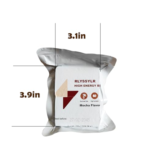 RLYSSYLR 2 Pack Emergency Food Ration Bars 8-Day Long Shelf Life, Sugar-Free Mocha Flavor