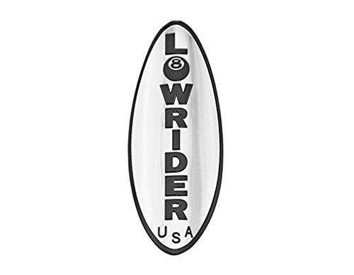 Lowrider Bicycle Name Plate USA Chrome/Black. Bike Part, Bicycle Part, Bike Accessory, Bicycle Accessory
