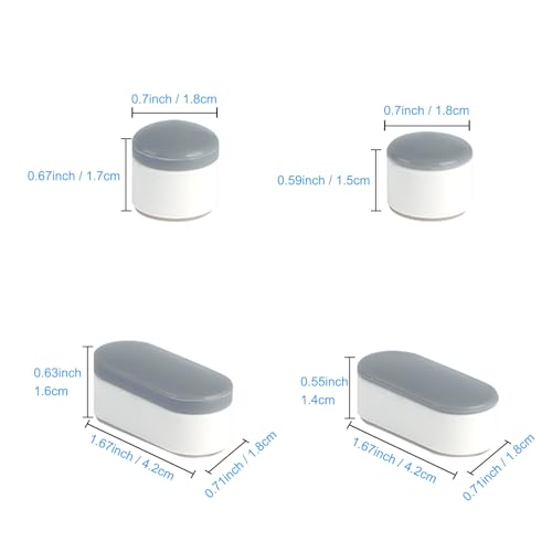 Hibbent 10 PCS Toilet Seat Bumpers Gray with Dual Height & Shape Options