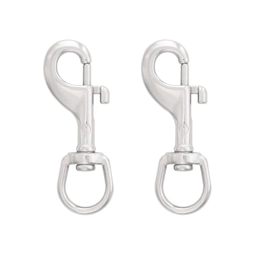 SHONAN 2.75 Inch Marine Grade Stainless Steel Swivel Snap Hook 2 Pack - Versatile Flag, Dog Leash & Diving Clip
