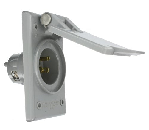Leviton 15A Gray NEMA Power Inlet Receptacle, 5278-CWP, Pack of 1