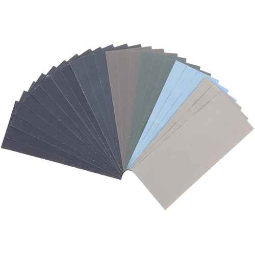24 Pcs Sandpaper Assortment, 9x3.6 Inch 1000 to 5000 8 Assortment Grit Sand Paper, Wet Dry Sanding Paper for Wood Furniture Finishing, Metal Sanding, Automotive Polishing