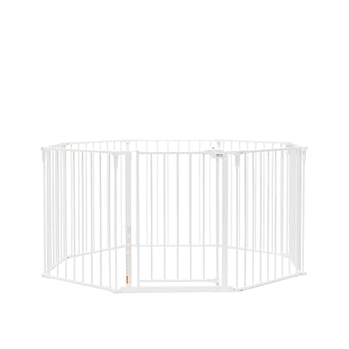 Regalo 24-192 Inch Metal 2-in-1 Baby Gate & Play Yard, White, Adjustable Width