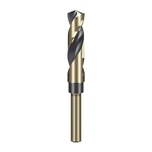 16mm Reduced Shank Twist Drill Bit with 1/2 Inch Shank for Stainless Steel Aluminum Alloy Metal Copper Plastic Wood, Made of High Speed Steel 4341, Ideal for Drilling Steel Plate