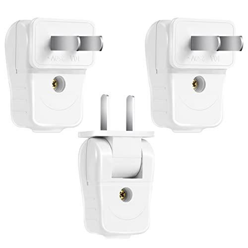 TOODOO 3 Pack Replacement 2 Prong Lamp Plugs - White, 10A Power Cord Connectors