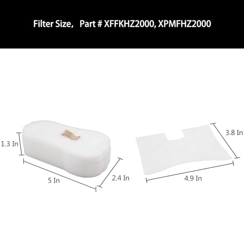 Generic Replacement Filter Compatible with Shark HZ2000 HZ2002 HZ250 HZ251 HH200 HH202 HZ602 HZ702 UV580 HH200 HH202 HZ251 HS152AMZ HZ2003C Vacuum, Part # XFFKHZ2000, XPMFHZ2000, White