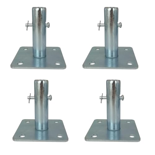 Galvanized Scaffold Base Plates with Pins for Baker Style Support, 4 Pack