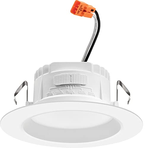 Juno 4-Inch RetroBasics LED Recessed Downlight Kit, Switchable White Baffle Trim, Non-Adjustable