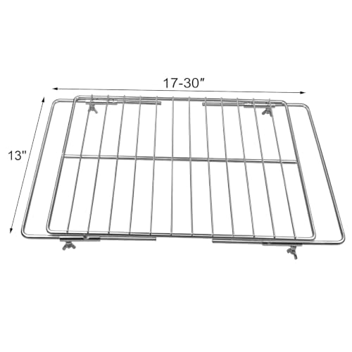 Aiwaiufu Adjustable Extendable Oven Rack - Chrome Plated Iron, 17"-30" Wide, 12.5" Deep, 1 Pack, Iron