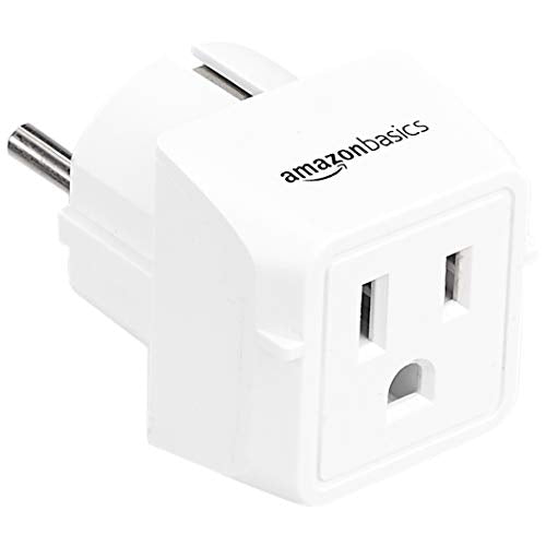 Amazon Basics 3-Pack Travel Plug Adapter Type E/F for Europe, US to France, Germany, Spain, UK, More