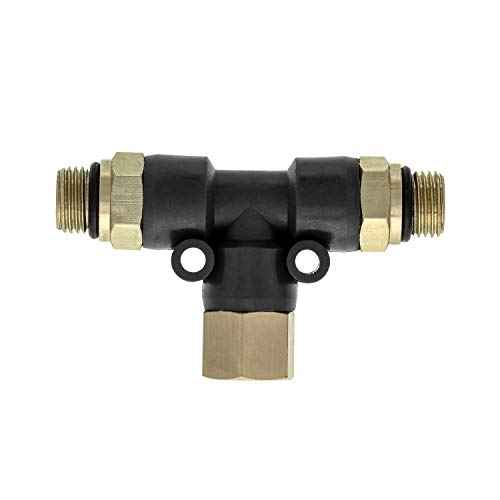 Master Airbrush 2-Way Air Hose Splitter Manifold - 1/8" BSP Fittings; 2 Male Air Outlets and 1 Female Air Inlet