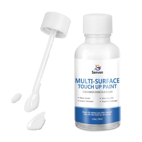 SENVEN White Touch Up Paint Pen 1.5 oz High-Gloss Multi-Surface Scratch Repair