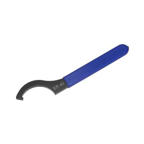 HARFINGTON C Hook Spanner Wrench ER40 Nut Shock Wrench Steel Chuck Nut with Blue Non-slip Handle for Lathe Clamping