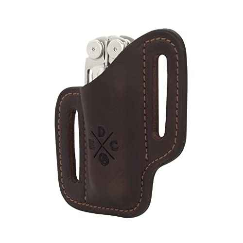 Multitool Sheath, Leather Case Pouch for Belts - Compatible with Full Size Leatherman, Gerber, SOG and Similar Sized Multitools - Canted, Easy Slide