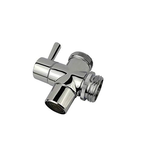 Brass Faucet Diverter Valve with Aerator - Sink to Garden Hose Adapter for Bathroom & Kitchen