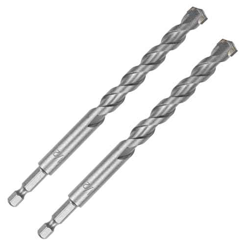 1/2 Inch Masonry Drill Bits (2 Pack - 6" Length Industrial Grade) Carbide Tipped Easily Cuts Through Concrete, Cement, Block, Stone, & More!