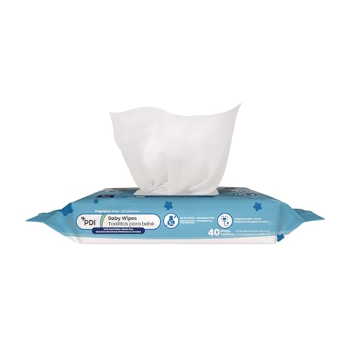 Sterile Saline Wipes & Hypoallergenic Baby Wipes Bundle - PDI 40 Count, Sterilization & Diaper Bag Essentials
