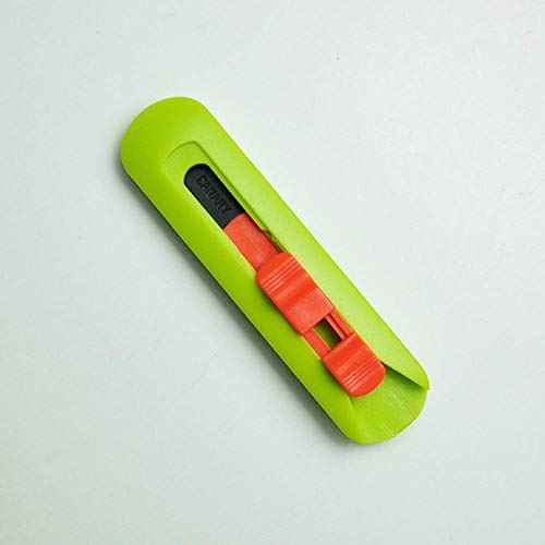 CANARY Box Cutter Retractable Blade, Mini Box Opener Tool [Non-Stick Fluorine Coating Blade], Made in JAPAN, Green (DC-15F-1)