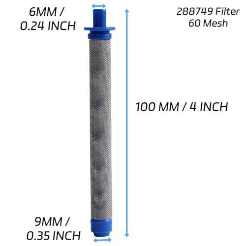 288749 60 Mesh Airless Spray Paint Gun Filters Replacement for Graco SG10 SG20 SG Pro SG2 SG3, 288749 Replaces Graco Paint Sprayers Gun Filters (4 Pack)